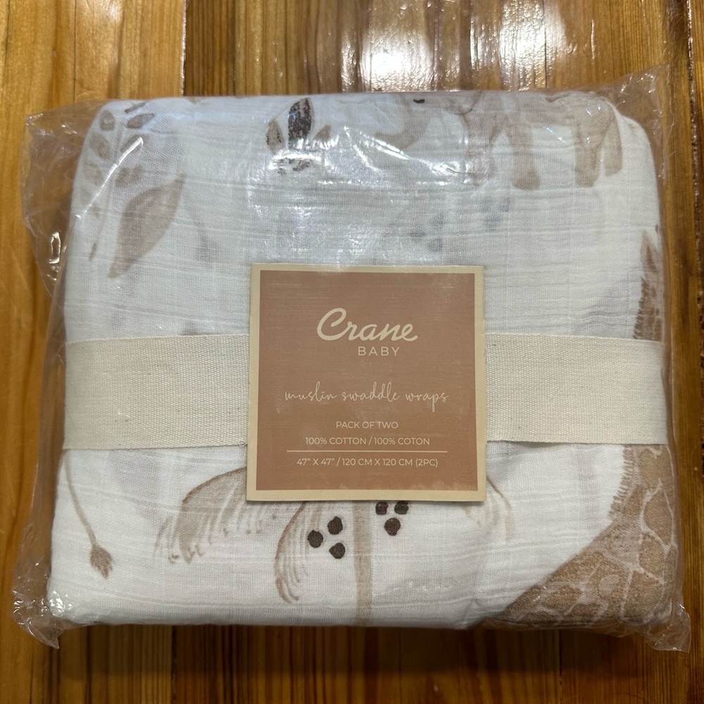 Crane Baby Muslin Swaddle Wraps